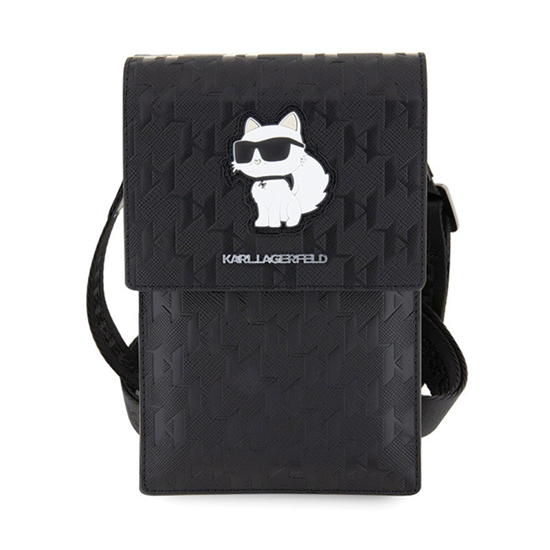 Karl Lagerfeld Saffiano Monogram Choupette – Rankinė telefonui (juoda)