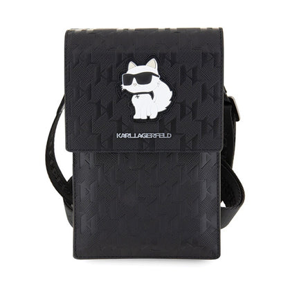 Karl Lagerfeld Saffiano Monogram Choupette – Rankinė telefonui (juoda)