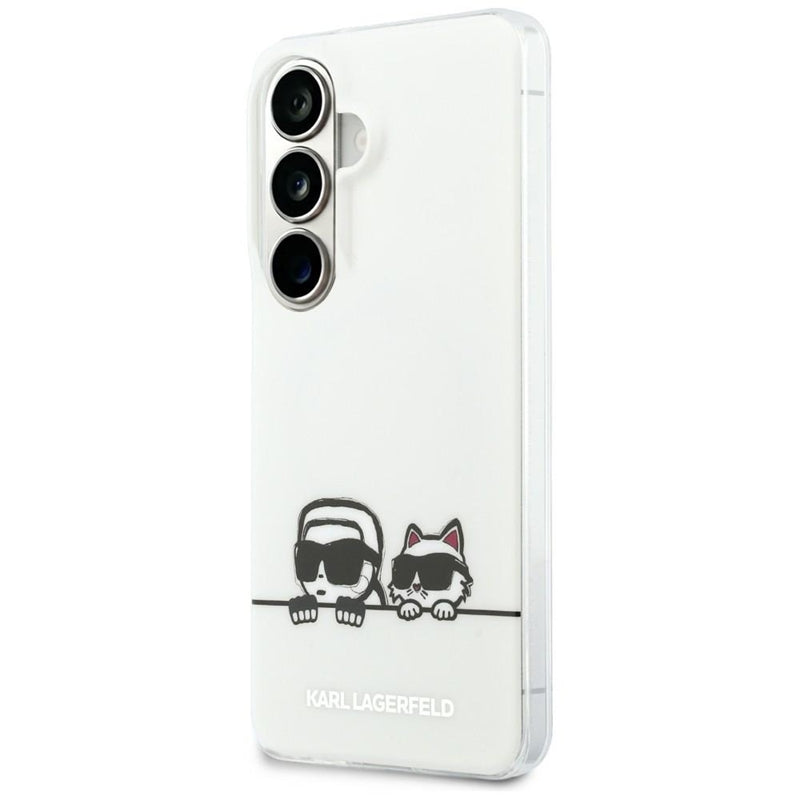 Karl Lagerfeld IML Peekaboo Karl & Choupette MagSafe dėklas, skirtas Samsung Galaxy S26+ (transparent)