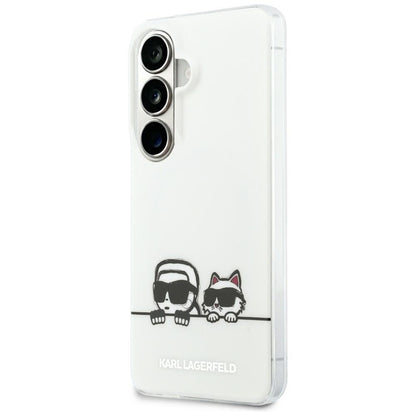 Karl Lagerfeld IML Peekaboo Karl & Choupette MagSafe dėklas, skirtas Samsung Galaxy S26+ (transparent)