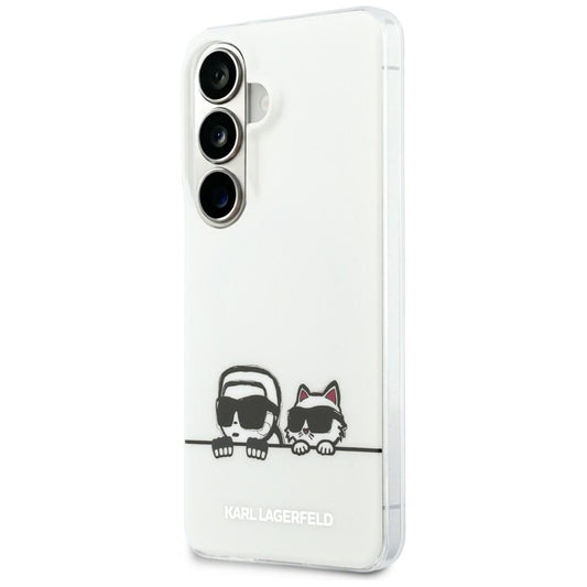 Karl Lagerfeld IML Peekaboo Karl & Choupette MagSafe dėklas, skirtas Samsung Galaxy S26+ (transparent)