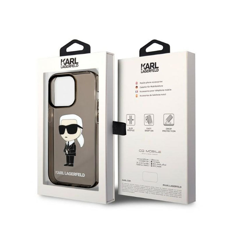 Karl Lagerfeld IML NFT Ikonik – dėklas iPhone 14 Pro (juodas)