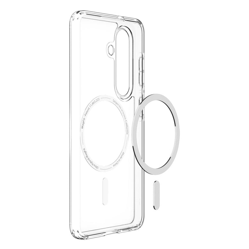 Spigen Ultra Hybrid Mag MagSafe dėklas Samsung Galaxy S26+ (Skaidrus/Baltas)