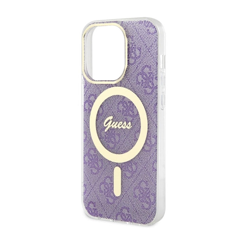 Guess 4G MagSafe – dėklas skirtas „iPhone 14 Pro“ (violetinė)