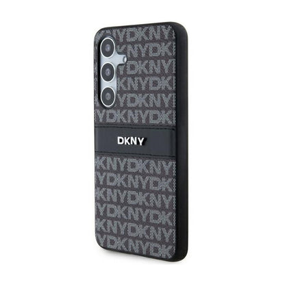 DKNY Odinis Dėklas Samsung Galaxy S24 - Mono Juostelė ir Metalinis Logotipas (juodas)