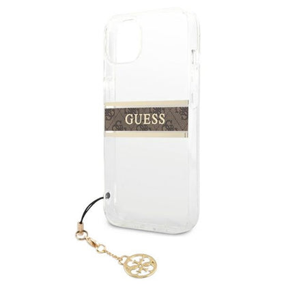 Guess 4G Stripe Rudas pakabukas – dėklas, skirtas iPhone 13 mini (Skaidrus)