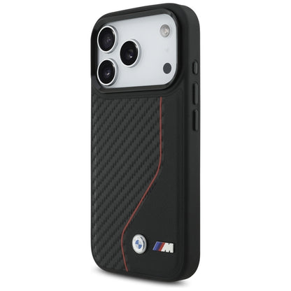 BMW M Carbon Line ir logotips MagSafe - dėklas iPhone 17 Pro (raudonas)
