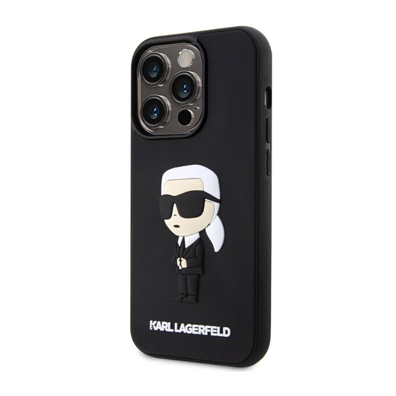 Karl Lagerfeld 3D Rubber NFT Ikonik – dėklas iPhone 14 Pro (juodas)