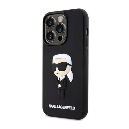 Karl Lagerfeld 3D Rubber NFT Ikonik – dėklas iPhone 14 Pro (juodas)