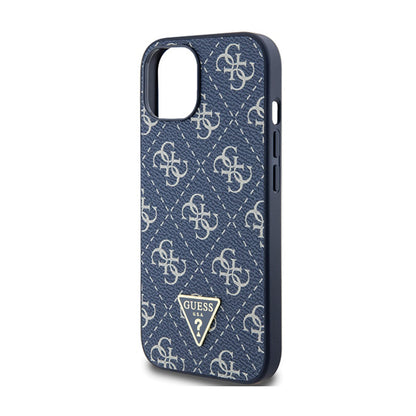 Guess 4G Triangle Metal Logo - dėklas iPhone 15 Plus (mėlynas)