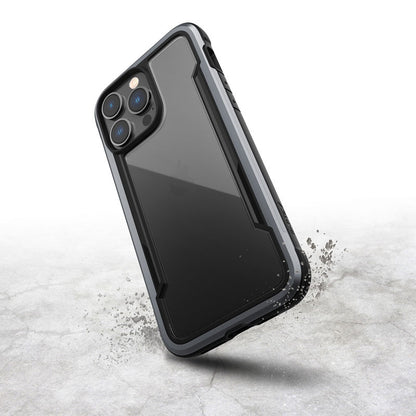 X-Doria Raptic Shield – aliuminio dėklas skirtas iPhone 14 Pro Max (atsparus kritimui iki 3 m) (juoda)