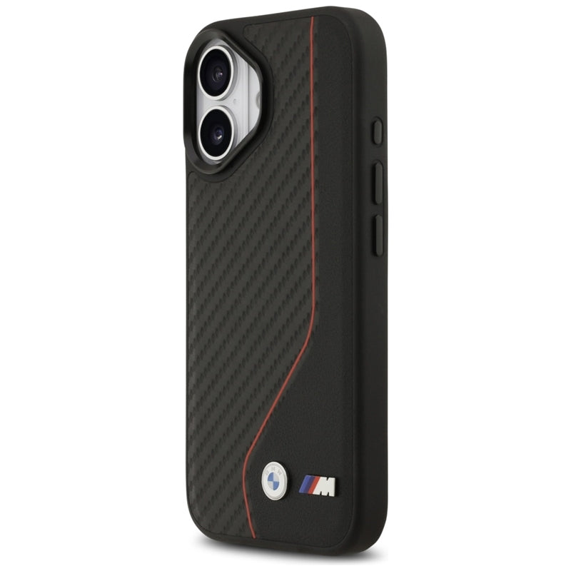 BMW M Carbon Line & Logo MagSafe dėklas iPhone 17 (raudonas)
