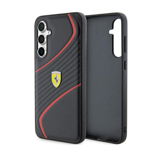 Ferrari Twist Metal Logo - Samsung Galaxy S23 FE dėklas (juodas)