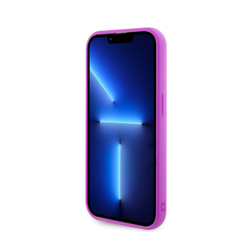 Guess Disco Metal Script - dėklas iPhone 15 Pro (fuksija)