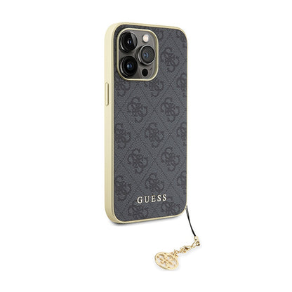 Guess 4G Charms Collection – dėklas, skirtas iPhone 15 Pro Max (pilkas)