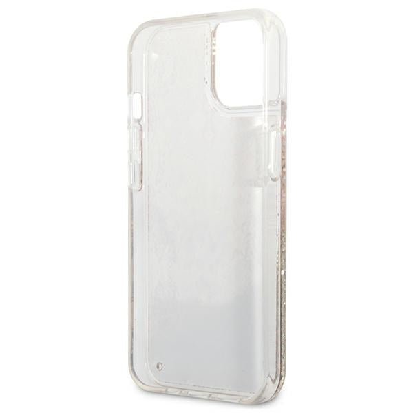 Guess Liquid Glitter Paisley – Dėklas iPhone 13 mini (auksinis)