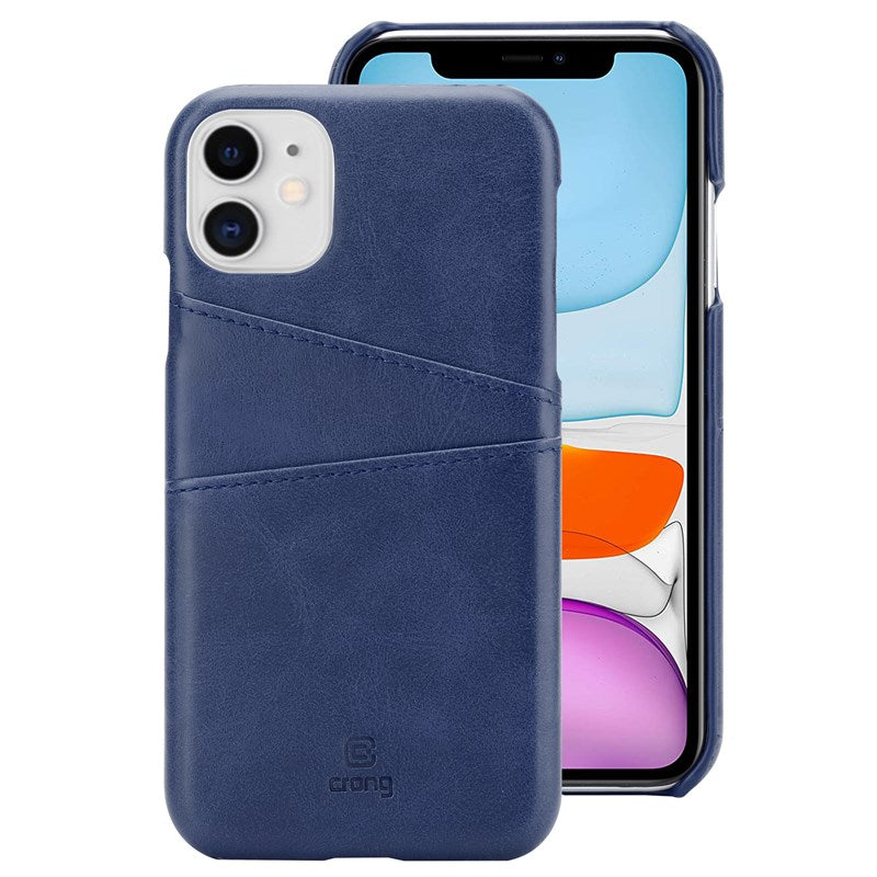 Crong Neat Cover – PU odos dėklas, skirtas iPhone 11 Pro (mėlynas)
