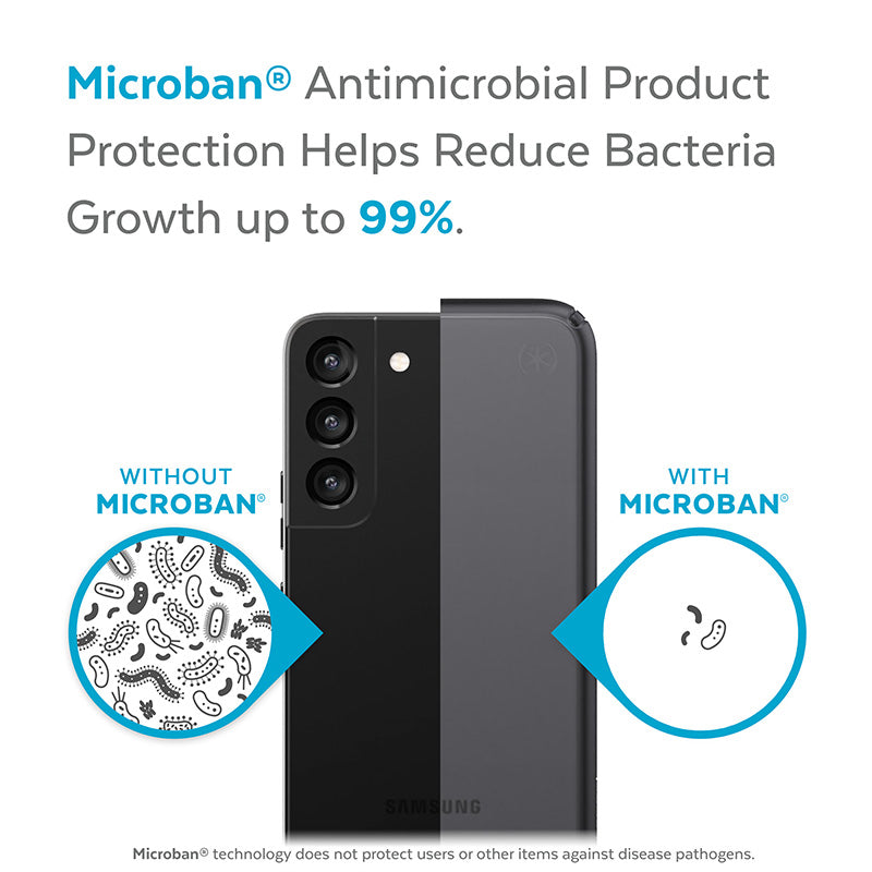 Speck Presidio Perfect-Mist – dėklas, skirtas Samsung Galaxy S22+ su MICROBAN (Obsidiano)