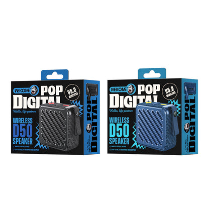 WEKOME D50 Pop Digital Series – Nešiojamas belaidis „Bluetooth V5.2“ garsiakalbis (juodas)