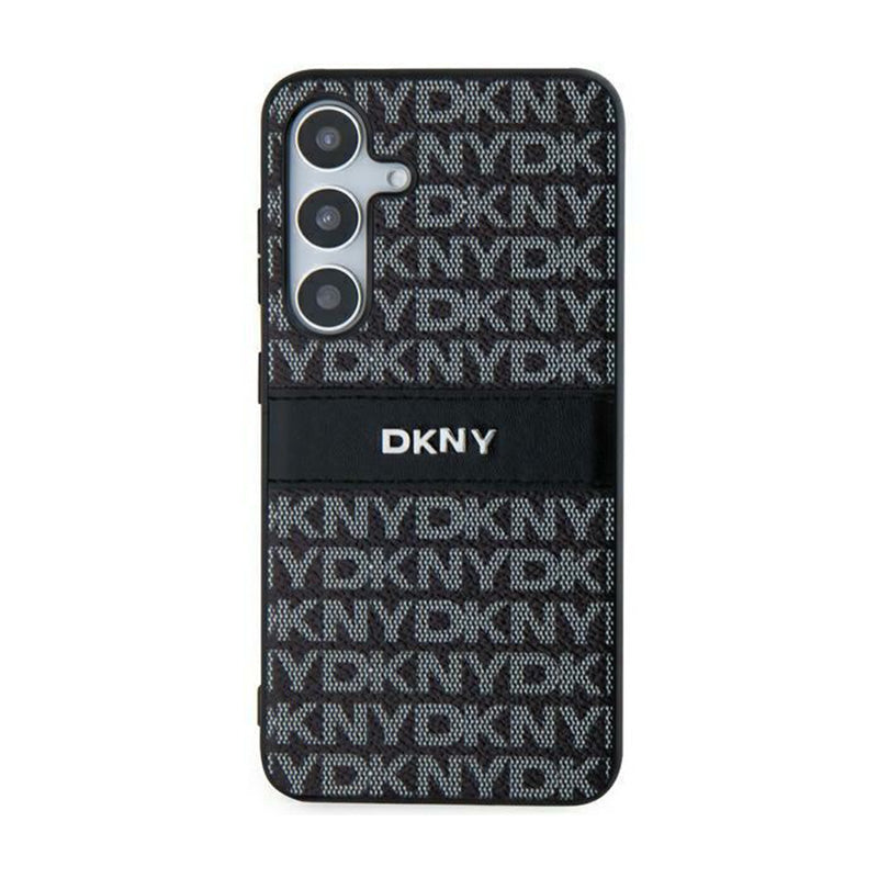 DKNY Odinis Dėklas Samsung Galaxy S24 - Mono Juostelė ir Metalinis Logotipas (juodas)