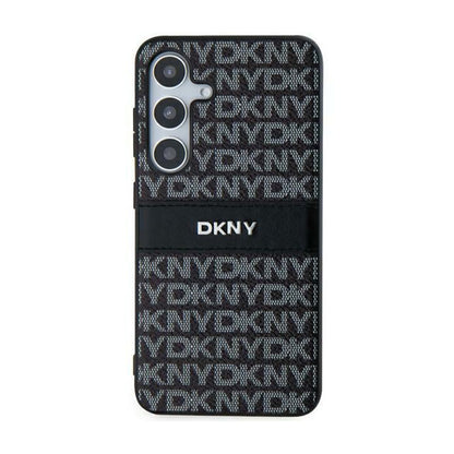 DKNY Odinis Dėklas Samsung Galaxy S24 - Mono Juostelė ir Metalinis Logotipas (juodas)