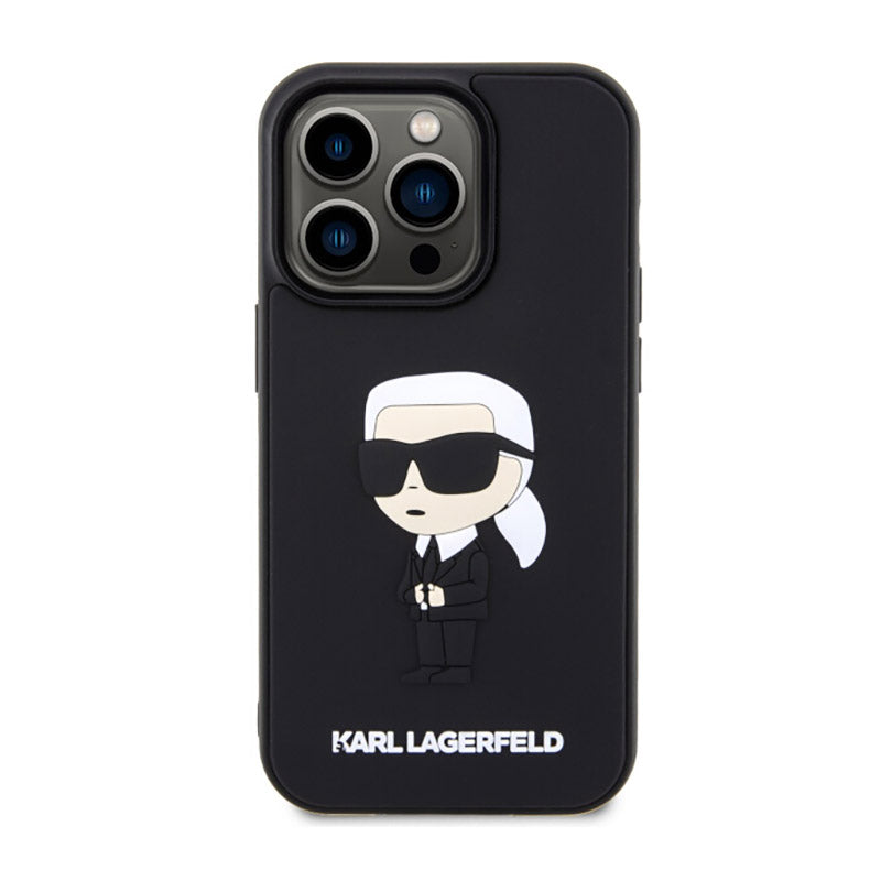 Karl Lagerfeld 3D Rubber NFT Ikonik – dėklas iPhone 14 Pro (juodas)