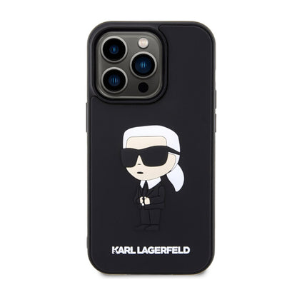 Karl Lagerfeld 3D Rubber NFT Ikonik – dėklas iPhone 14 Pro (juodas)