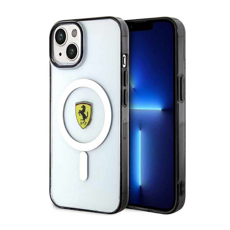 Ferrari Outline Magsafe – dėklas iPhone 14 Plus (permatomas)