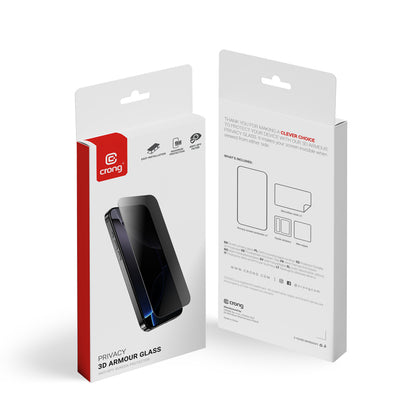 Crong Privatumo 3D Armor Glass - Grūdintas stiklas, apsaugantis iPhone Air privatumą