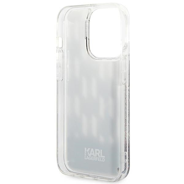 Karl Lagerfeld Monogram Liquid Glitter – dėklas iPhone 14 Pro (juodas)