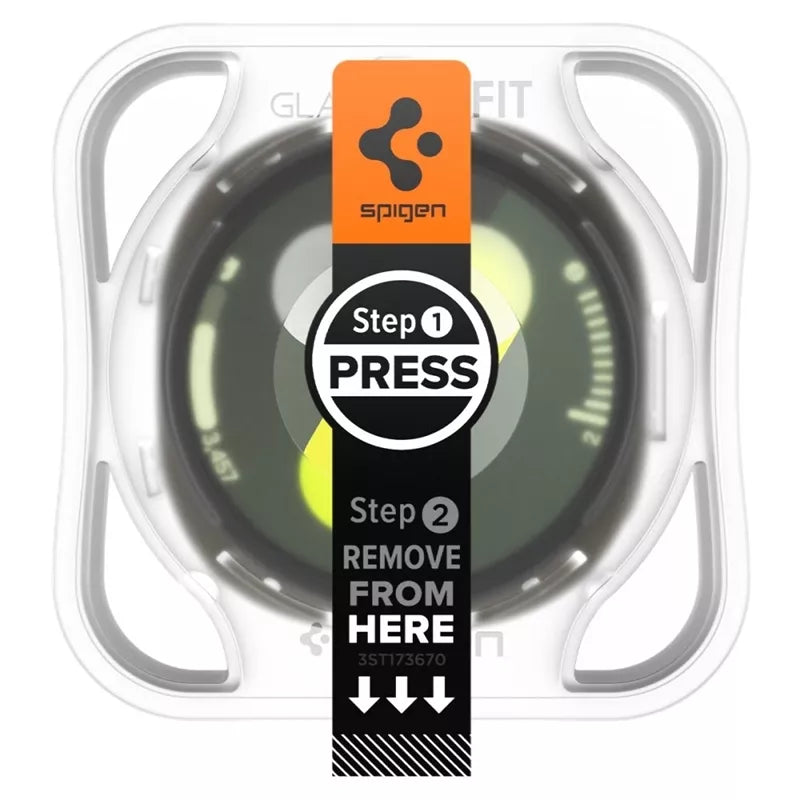 Spigen GLAS.TR EZ FIT 2 vnt. – Grūdintas stiklas, skirtas Samsung Galaxy Watch 8 44 mm (2 vnt.)