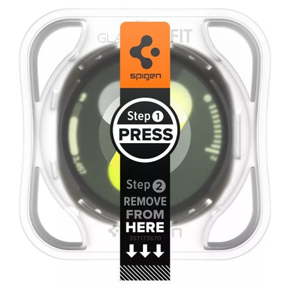 Spigen GLAS.TR EZ FIT 2 vnt. – Grūdintas stiklas, skirtas Samsung Galaxy Watch 8 44 mm (2 vnt.)