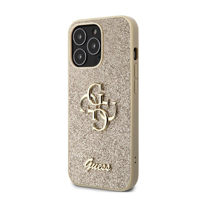 Guess Glitter Script Big 4G – iPhone 13 Pro Max dėklas (aukso)