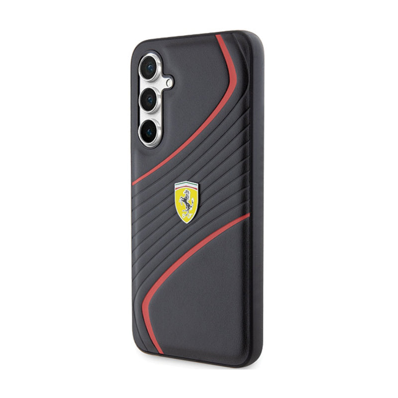 Ferrari Twist Metal Logo - Samsung Galaxy S23 FE dėklas (juodas)