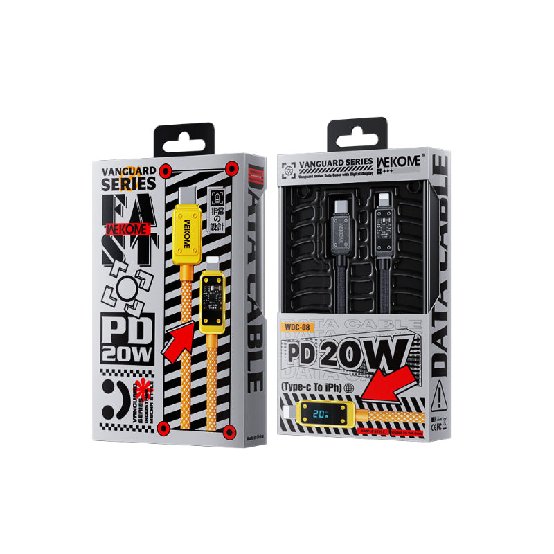 WEKOME WDC-08 Vanguard Series – USB-C to Lightning spartaus PD 20W įkrovimo 1m jungties laidas (Tarnish)