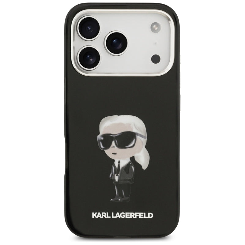Karl Lagerfeld IML Aquarelle Karl & Logo MagSafe dėklas iPhone 17 Pro (juodas)