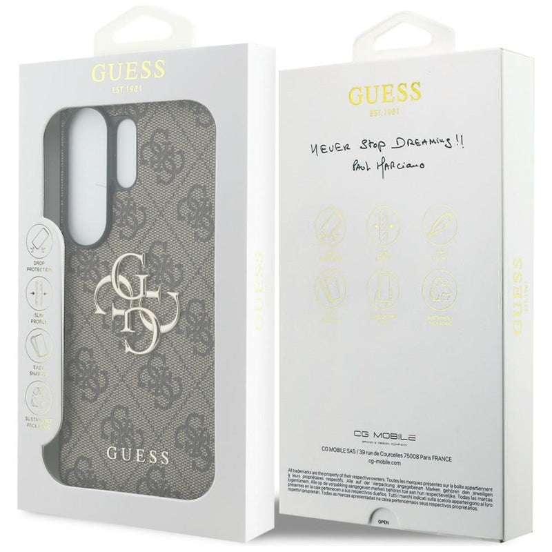 Guess 4G Big Metal Logo - Dėklas Samsung Galaxy S26 Ultra (Rudos spalvos)