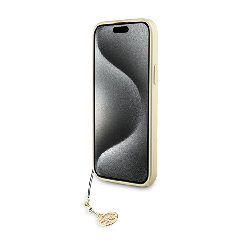 Guess 4G Charms Collection – dėklas, skirtas iPhone 15 Pro Max (pilkas)