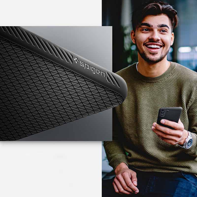 Spigen Liquid Air – dėklas, skirtas „Samsung Galaxy S22“ (juodas)