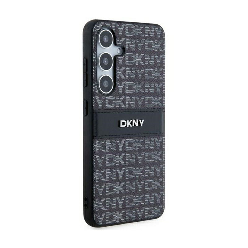 DKNY Odinis Dėklas Samsung Galaxy S24 - Mono Juostelė ir Metalinis Logotipas (juodas)