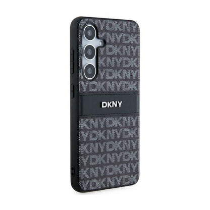 DKNY Odinis Dėklas Samsung Galaxy S24 - Mono Juostelė ir Metalinis Logotipas (juodas)