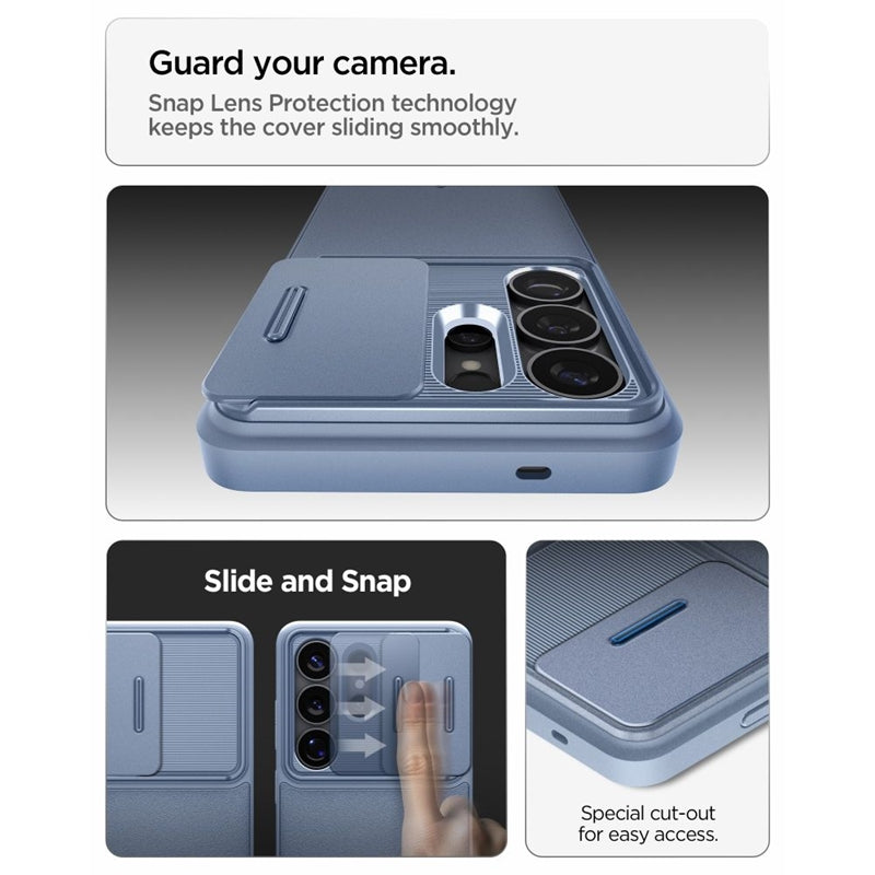 Spigen Optik Armor – dėklas, skirtas Samsung Galaxy S26 Ultra (šviesiai mėlynas)