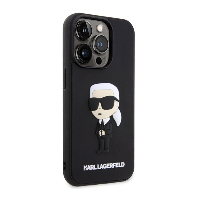 Karl Lagerfeld 3D Rubber NFT Ikonik – dėklas iPhone 14 Pro (juodas)