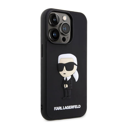 Karl Lagerfeld 3D Rubber NFT Ikonik – dėklas iPhone 14 Pro (juodas)