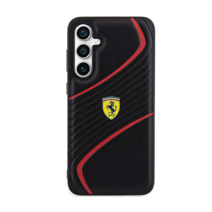 Ferrari Twist Metal Logo - Samsung Galaxy S23 FE dėklas (juodas)