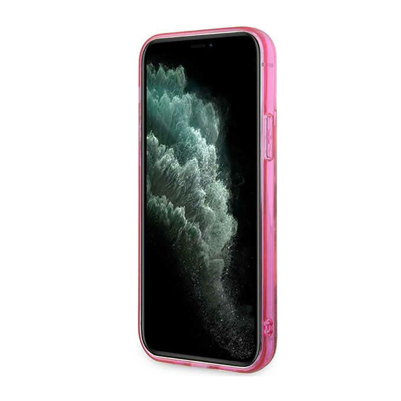 Karl Lagerfeld Liquid Glitter NFT Choupette Head – dėklas iPhone 12 / iPhone 12 Pro (rožinis)