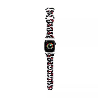 Hello Kitty Silikoninis dirželis „Bows & Stripes“ – Apple Watch 38/40/41 mm (juodas)