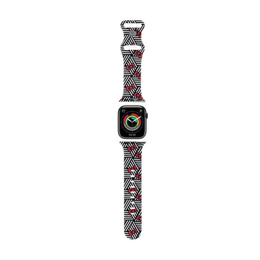 Hello Kitty Silikoninis dirželis „Bows & Stripes“ – Apple Watch 38/40/41 mm (juodas)