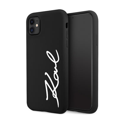 Karl Lagerfeld Silicone Signature – dėklas iPhone 11 (juodas)