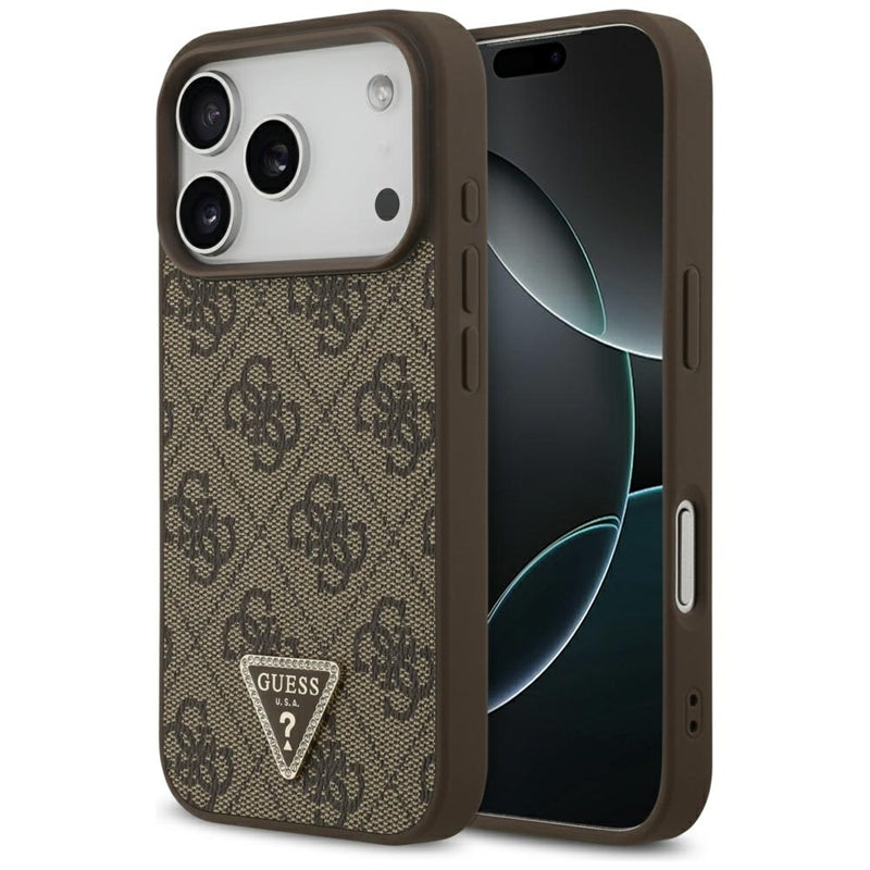 Odos 4G Trikampis Strasas MagSafe dėklas iPhone 17 Pro (rudas) Guess